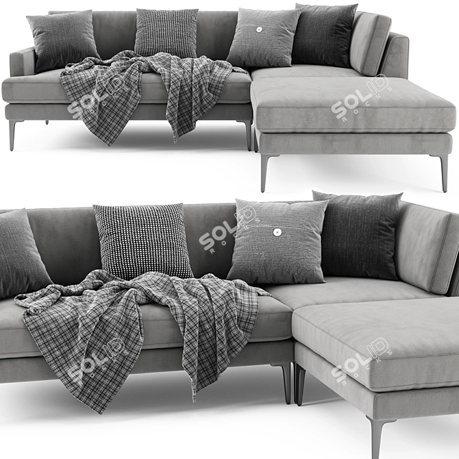 Andes Sofa by West Elm: Modern Comfort in Minimal Design 3D model image 2