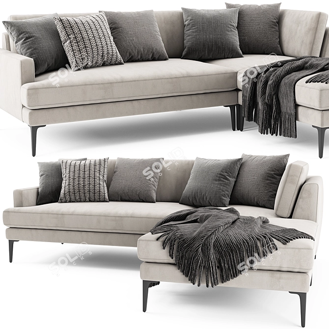 Andes Sofa by West Elm: Modern Comfort in Minimal Design 3D model image 3