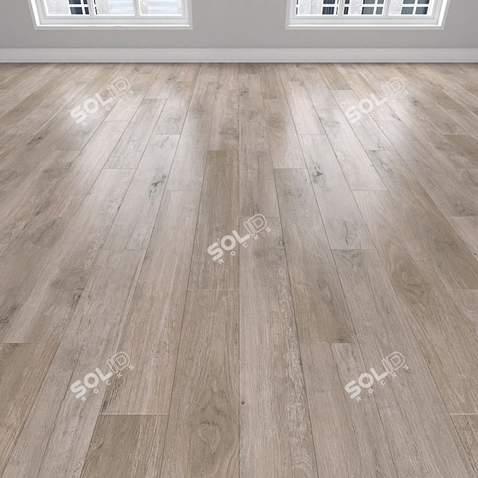 Oak Parquet Flooring: Herringbone, Linear, Chevron 3D model image 2