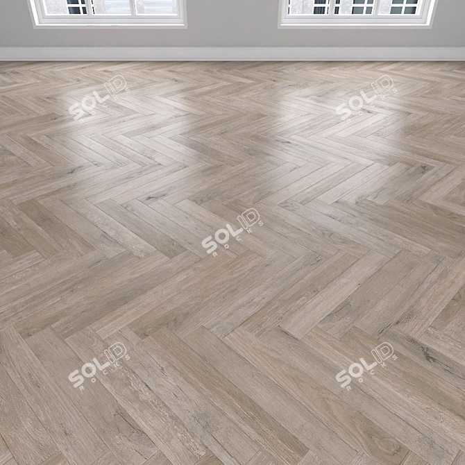 Oak Parquet Flooring: Herringbone, Linear, Chevron 3D model image 3