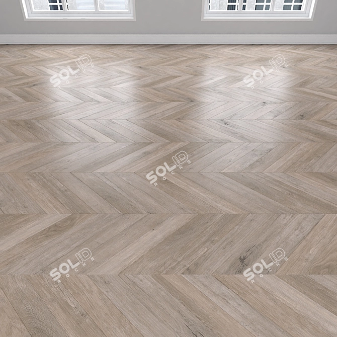 Oak Parquet Flooring: Herringbone, Linear, Chevron 3D model image 4