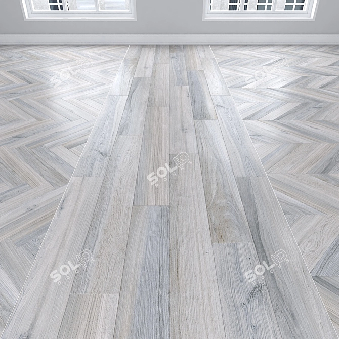 Oak Parquet: Herringbone, Linear, Chevron 3D model image 1