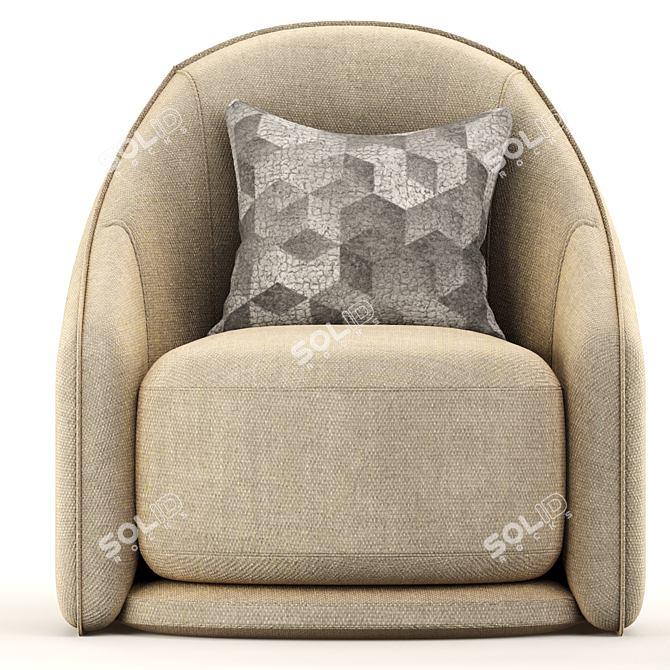 Elegant Sillon Armchair 3D model image 2