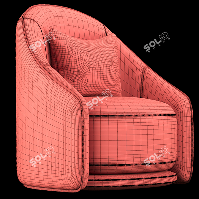 Elegant Sillon Armchair 3D model image 3