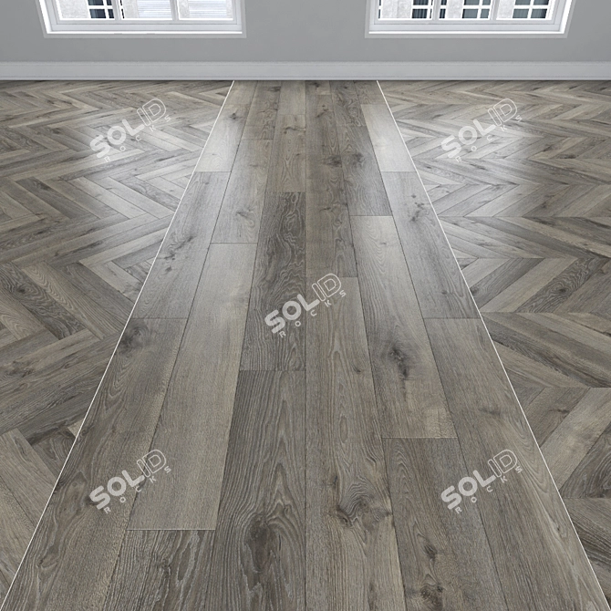 Oak Parquet: Herringbone, Linear, Chevron 3D model image 1