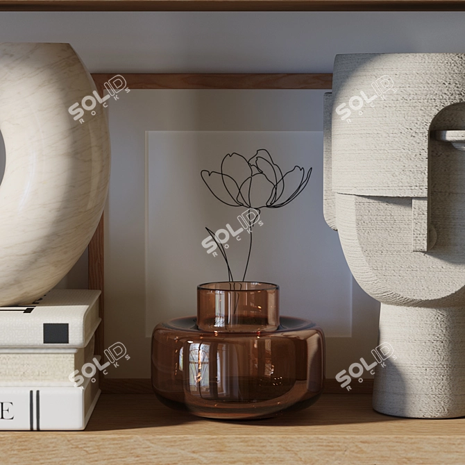 Modern Decorative Shelf Set - Elegant Home Accent 3D model image 11