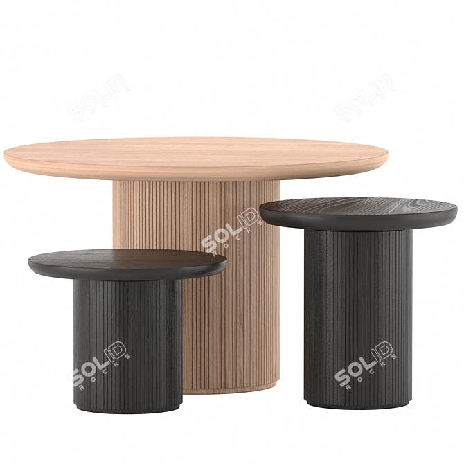 Modern GUBI Moon Table Set 3D model image 1