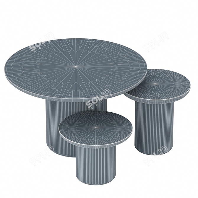 Modern GUBI Moon Table Set 3D model image 4