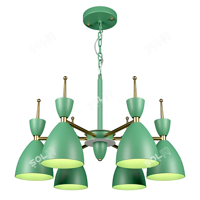 Title: Modern Italian Pendant Chandelier - Gemma 3785/6 3D model image 1