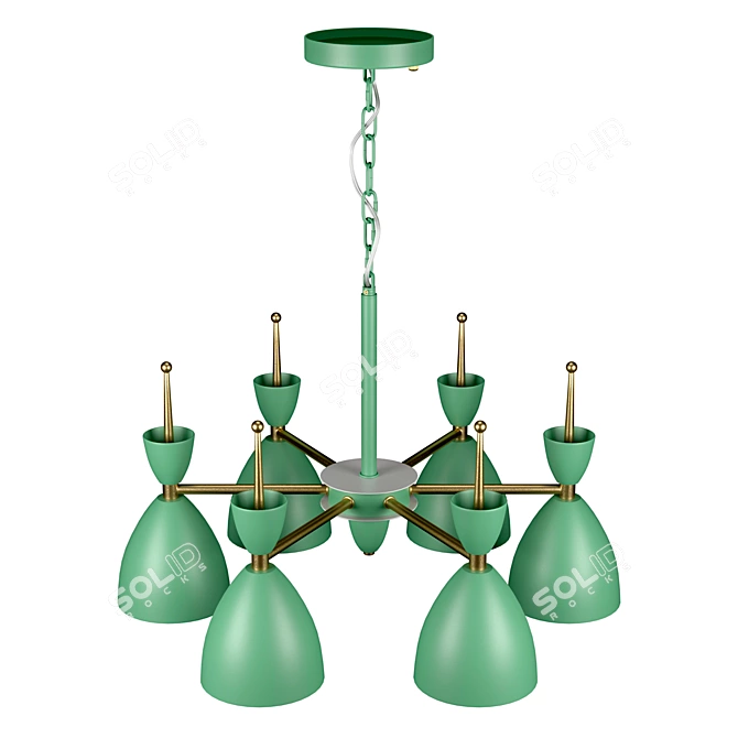 Title: Modern Italian Pendant Chandelier - Gemma 3785/6 3D model image 4