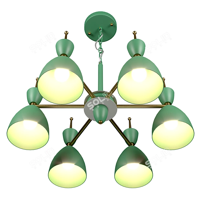 Title: Modern Italian Pendant Chandelier - Gemma 3785/6 3D model image 5