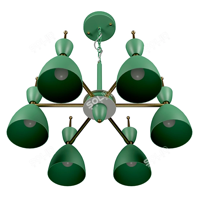 Title: Modern Italian Pendant Chandelier - Gemma 3785/6 3D model image 6