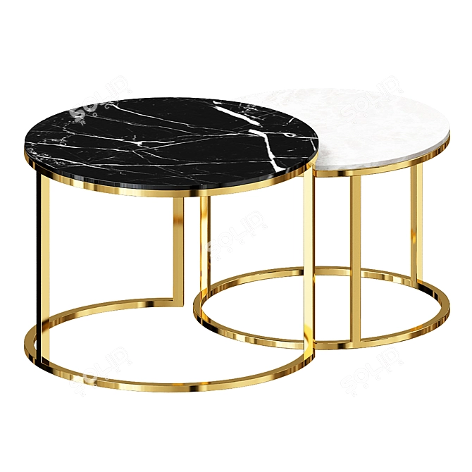 Modern Round Nesting Tables - Furniture Decor 3D model image 2