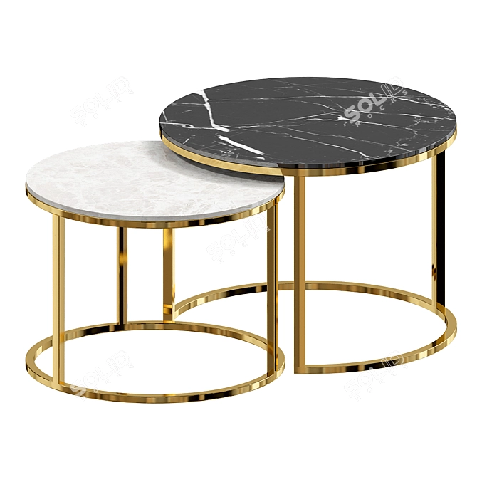 Modern Round Nesting Tables - Furniture Decor 3D model image 3