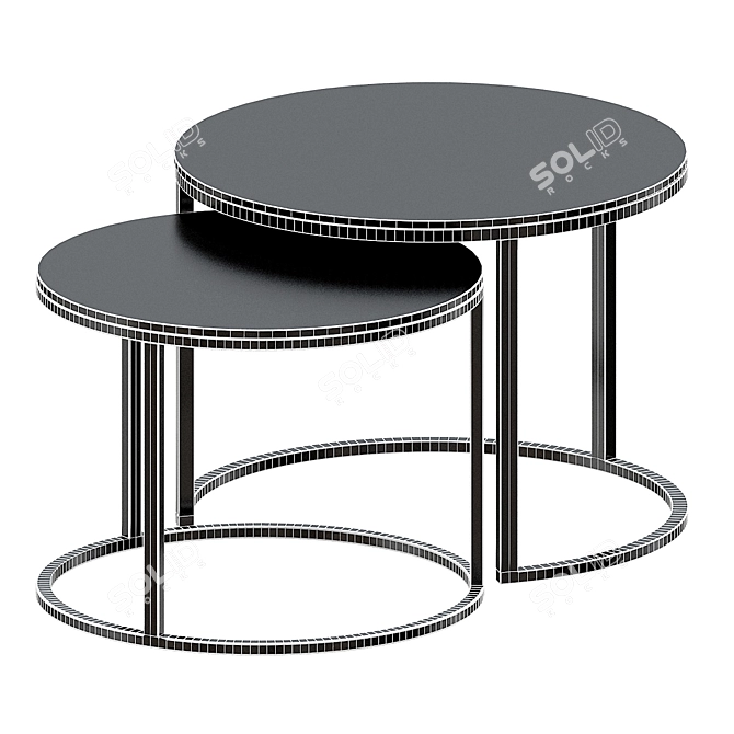 Modern Round Nesting Tables - Furniture Decor 3D model image 4
