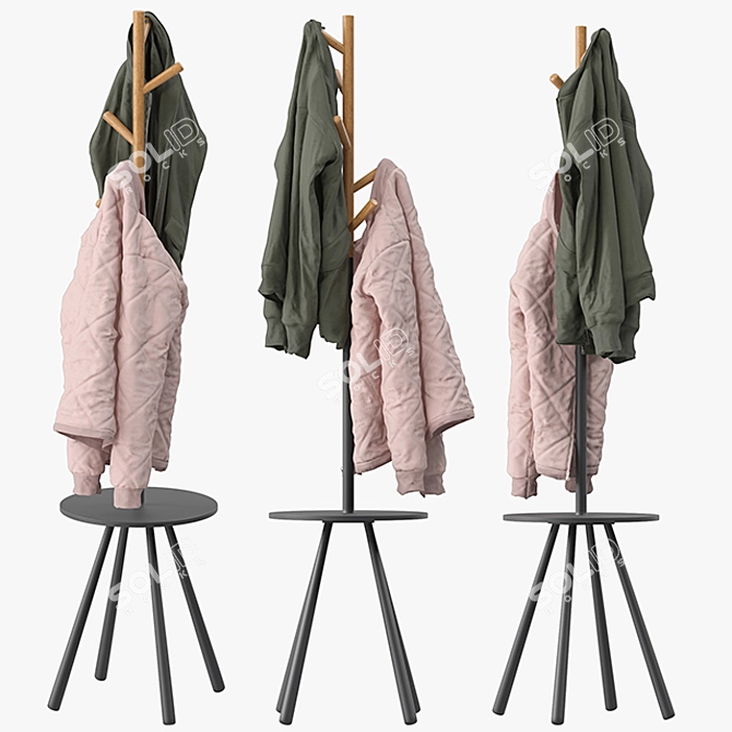 Sleek Kangleon Coat Rack 3D model image 1