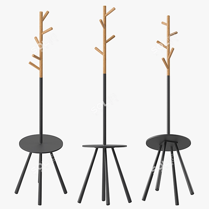 Sleek Kangleon Coat Rack 3D model image 2