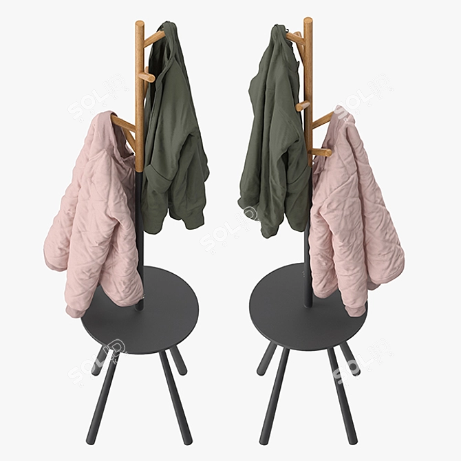 Sleek Kangleon Coat Rack 3D model image 3