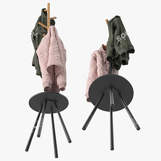 Sleek Kangleon Coat Rack 3D model image 4