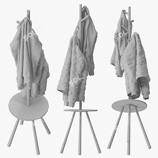 Sleek Kangleon Coat Rack 3D model image 5