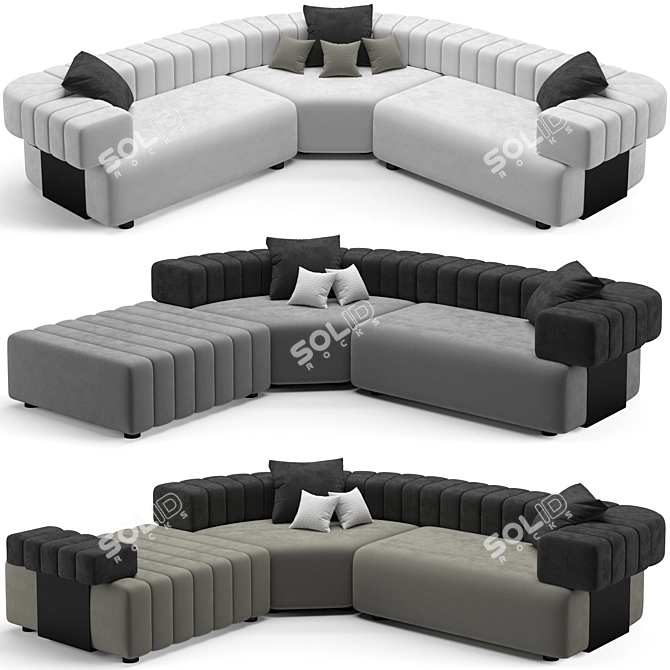 Fendi Casa Truman Sofa: Luxurious Elegance for Your Home 3D model image 1