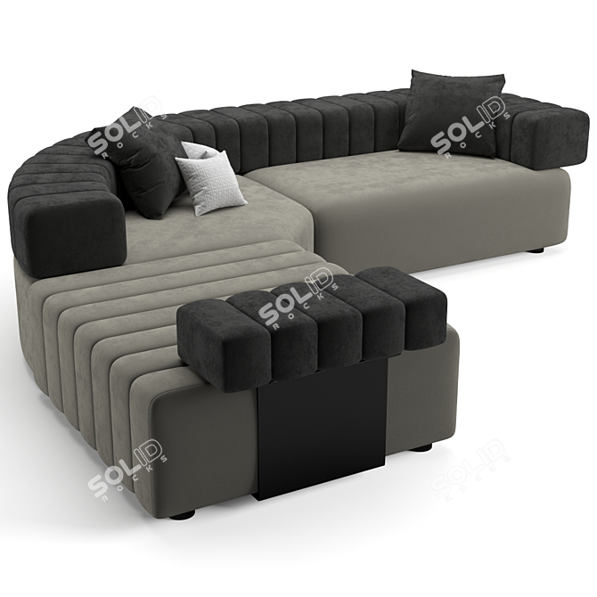 Fendi Casa Truman Sofa: Luxurious Elegance for Your Home 3D model image 2