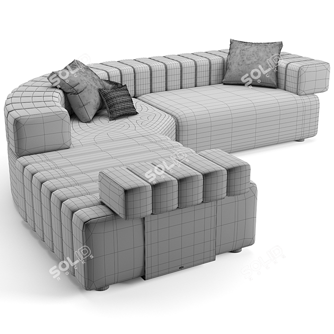 Fendi Casa Truman Sofa: Luxurious Elegance for Your Home 3D model image 3