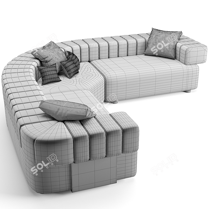 Fendi Casa Truman Sofa: Luxurious Elegance for Your Home 3D model image 5