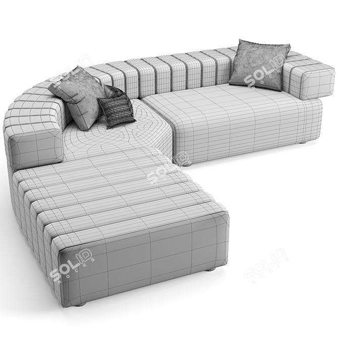 Fendi Casa Truman Sofa: Luxurious Elegance for Your Home 3D model image 7