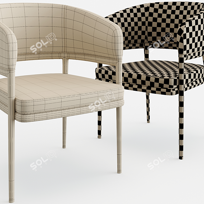 Elegant Mark Aster Dining Chair 3D model image 5