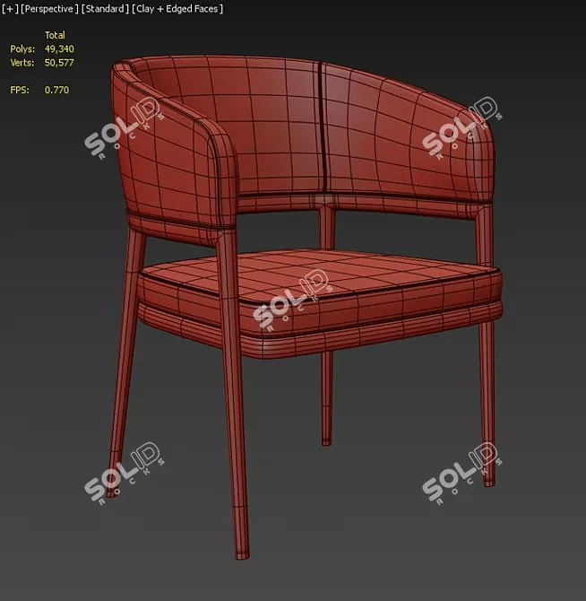 Elegant Mark Aster Dining Chair 3D model image 6