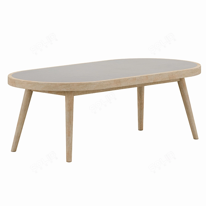 Nina Rustic Eucalyptus Coffee Table 3D model image 1