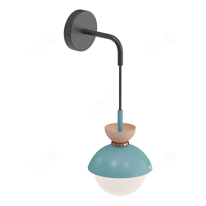 Colorful Sphere Wall Lamp 3D model image 2