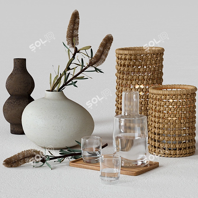 Breathtaking Banksia Home Decor Set 3D model image 1