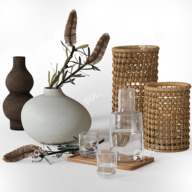 Breathtaking Banksia Home Decor Set 3D model image 6