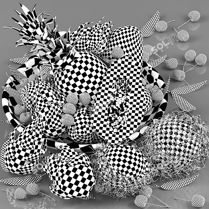 Tropical Fruit Cocktail Print 3D model image 6