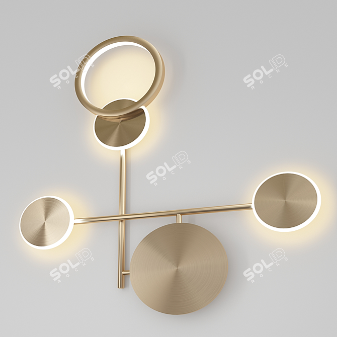 Matte Gold Wall Sconce: Modern Elegance 3D model image 1