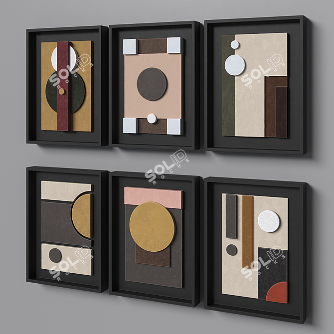 Elegant Giobagnara Tabou Wall Sculpture Set 3D model image 2