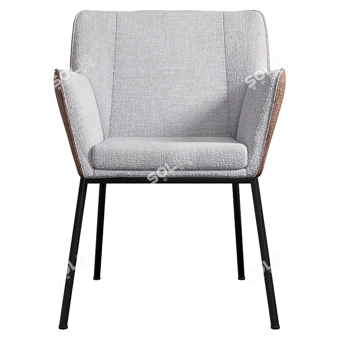 Elegant MONTÈL Hills Dining Chair 3D model image 2