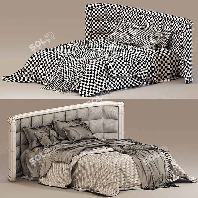 Elegance in Bed Design 3D model image 3