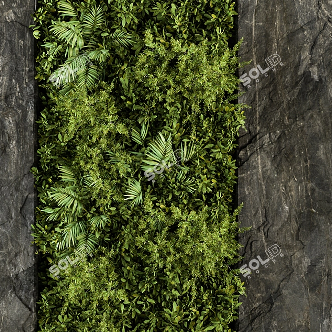 Wooden Vertical Garden Frame 3D model image 2