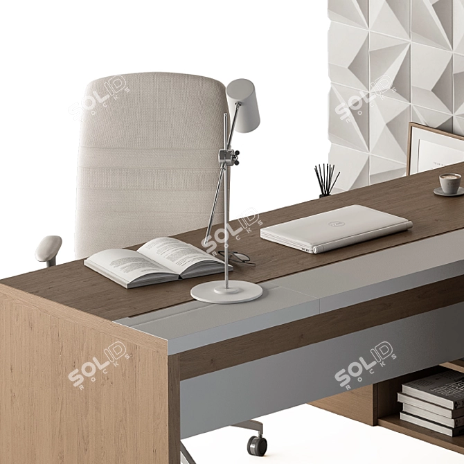 T-Type Manager Desk Set 3D model image 4