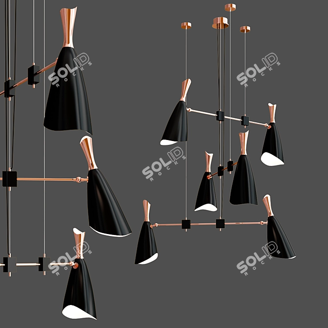 M-Style Loft Chandelier - Stylish Lighting Solution 3D model image 2