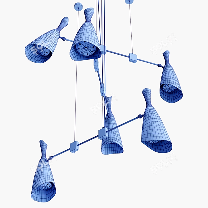 M-Style Loft Chandelier - Stylish Lighting Solution 3D model image 3