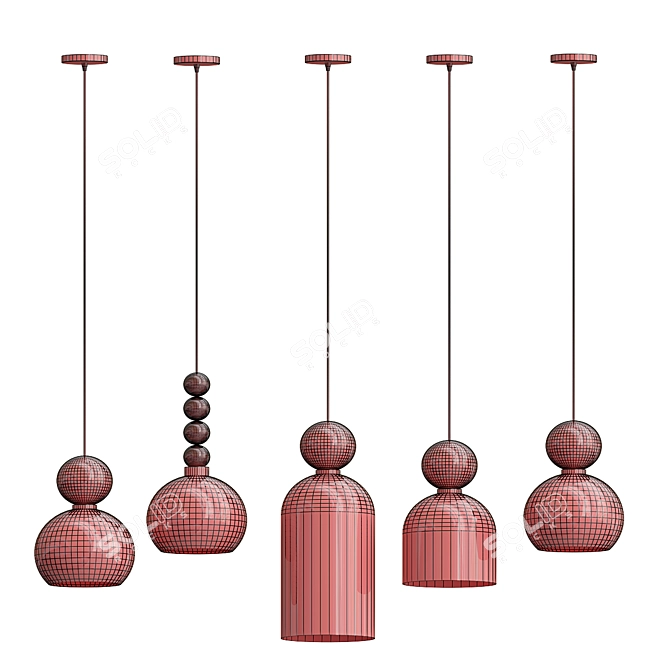 Eternal Reflection: Memoria Pendants 3D model image 3