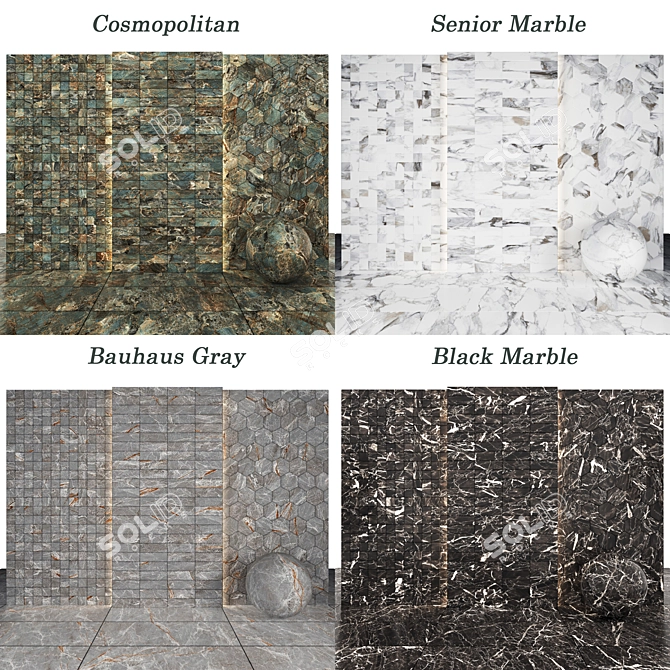 Marble Collection: Texture Variety 3D model image 3