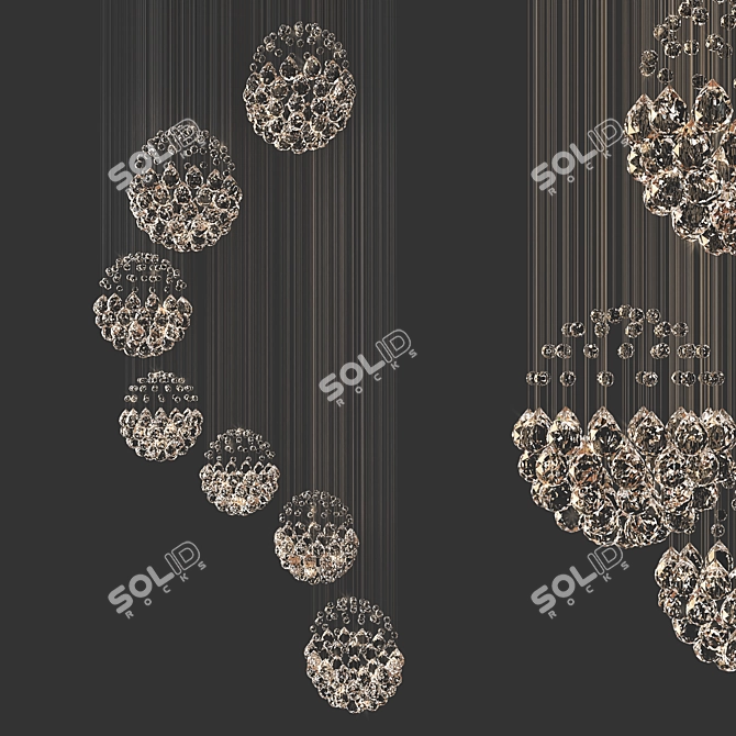 Solar System Raindrop Chandelier 3D model image 1