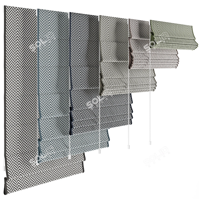 Elegant Roman Shades 3D model image 1