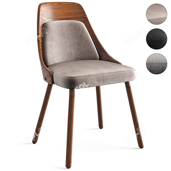 Modern Anabelle Chair: Sleek and Stylish 3D model image 4