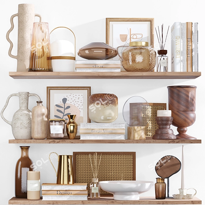 Beige Decor Set from Zara & H&M 3D model image 7